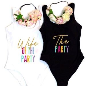 wife of the party one piece swimsuit